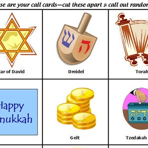 Hanukkah Printable Bingo for All Ages - INSTANT DOWNLOAD - Etsy