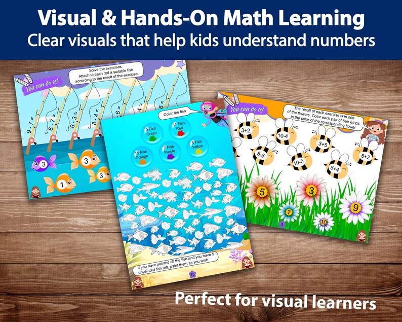 Math Worksheets for Kids Ages 4-7, Addition Subtraction Printable (PDF ...
