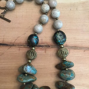 Turquoise, Coral and Brass
