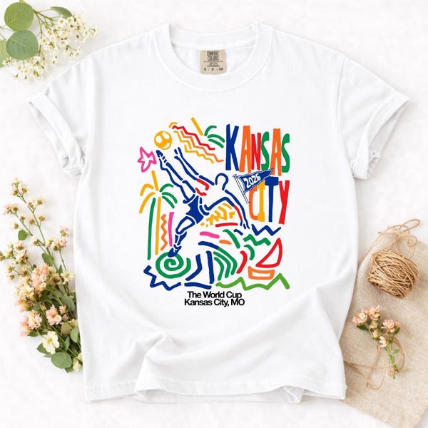 Kansas City World Cup 2026 Shirt, Kansas City MO Soccer Tee, USA Soccer Fan Shirt, Comfort Colors Graphic Tee, Gift for Soccer Lovers
