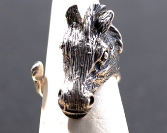 Sterling Silver Horse Wrap Around Ring Size