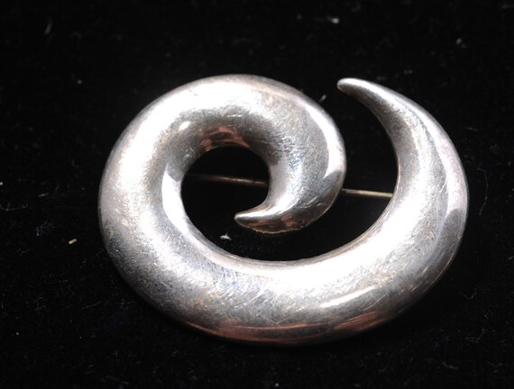 Sterling Silver Spiral Brooch