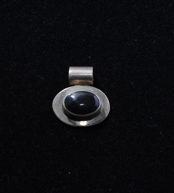 Sterling Silver and Onyx Pendant - image 1