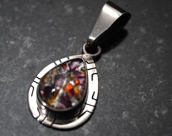 Sterling Silver and Dichroic Glass Pendant