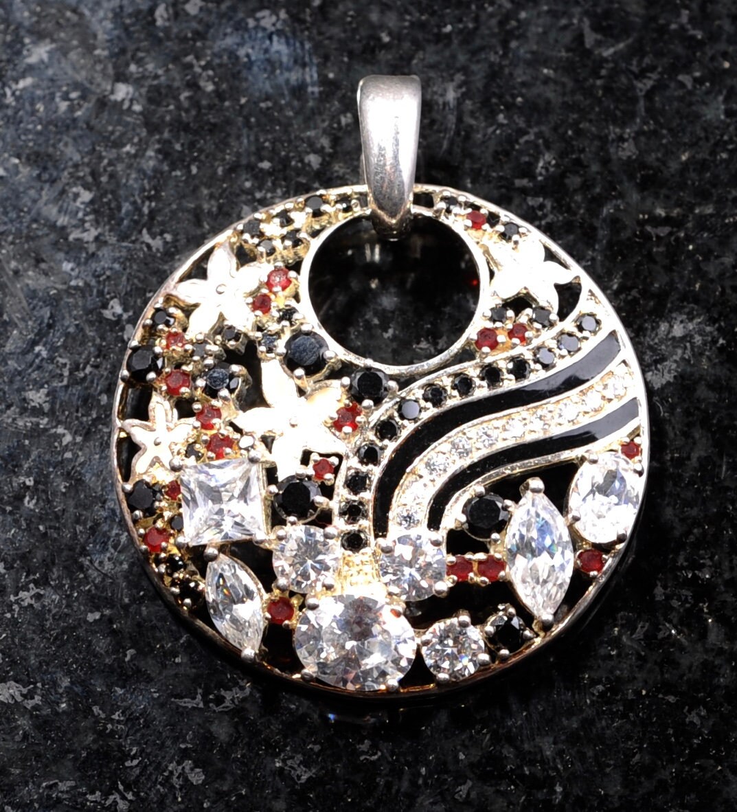 David Sigal シーガル 18K 925 クリアストーン ネックレス David Sigal シーガル 18K 925 クリアストーン ネックレス