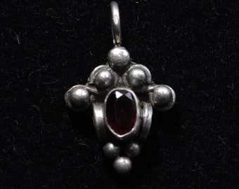 Sterling Silver and Garnet Pendant