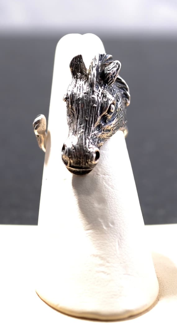 Sterling Silver Horse Wrap Around Ring Size