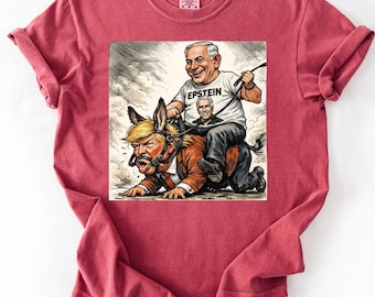 Camiseta de sátira política, camiseta de burro anti-Trump, camiseta de caricatura de Netanyahu, camiseta de meme político polémico, regalo de broma divertido