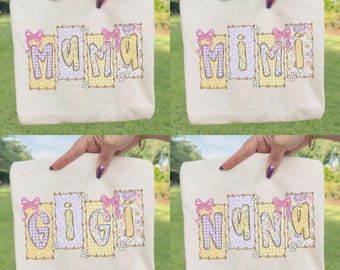 Camiseta Comfort Colors® Retro Primavera Mamá Regalo Día de la Madre Camiseta Floral Gigi Regalo para Abuela Camiseta Preppy Verano Mamá Mimi Nana Camiseta para Revela al Bebé