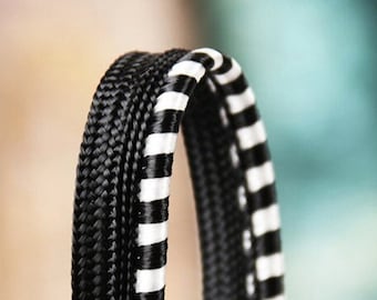 1 YARD — Black White Lip Cord Piping, edge piping, decorative edging, lip cord edge, upholstery edging, black edge piping, black lip cord