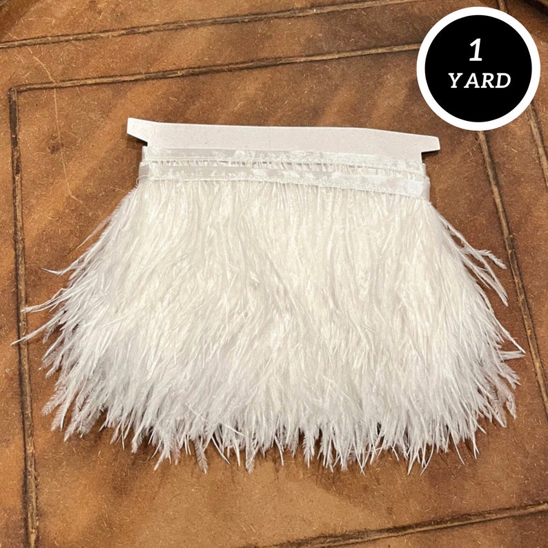 environ 0.91 m Trim livraison gratuite White Ostrich feather Fringe of 1 Yd environ 0.91 m Trim livraison gratuite White Ostrich feather Fringe of 1 Yd