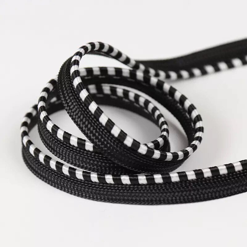 1 YARD Black White Lip Cord Piping, Edge Piping, Decorative Edging, Lip