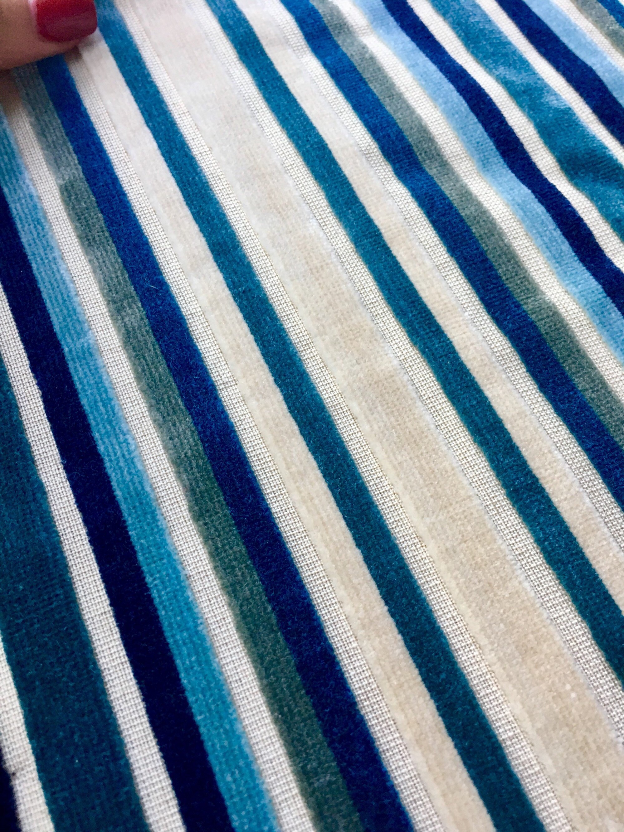 Striped Upholstery Fabric, Velvet Look Fabric by Yard, Boho Fabric With  Stripes, Digital Printed Fabric for Chair Sofa Curtain Tablecloth 