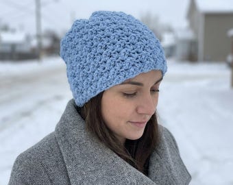Patrón de gorro de ganchillo fácil para invierno, unisex (PDF)