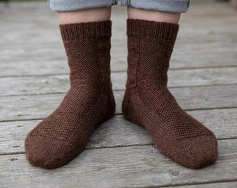 Patrón de calcetines de punto de arriba hacia abajo, fácil para principiantes, unisex (PDF)