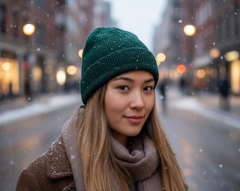 Knit Beanie Pattern PDF Ribbed Winter Hat Simple Knit Hat Women S M L