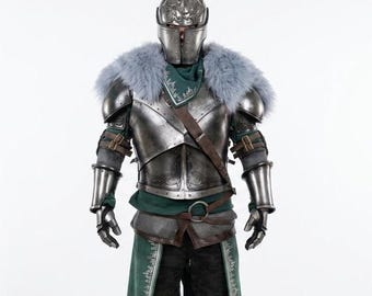 Disfraz de armadura de Caballero Oscuro para cosplay, conjunto completo a medida, traje de guerrero medieval de fantasía hecho a mano.