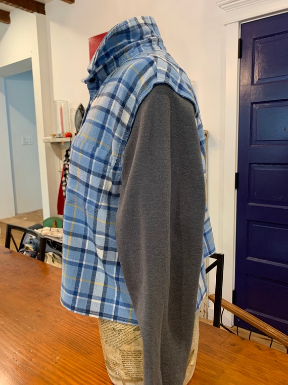 flannel with sweatshirt sleeves