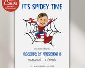 Spiderman Birthday Invitation | Spiderman invitation with Photo | Super hero birthday | Canva template | Instant Download | Digitale Invite