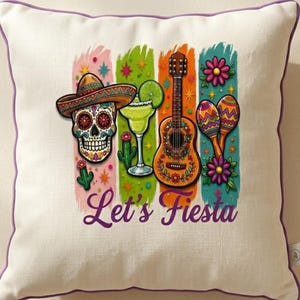 Let's Fiesta Mama PNG, Cinco de Mayo Sugar Skull Margarita Design (Digital Download)