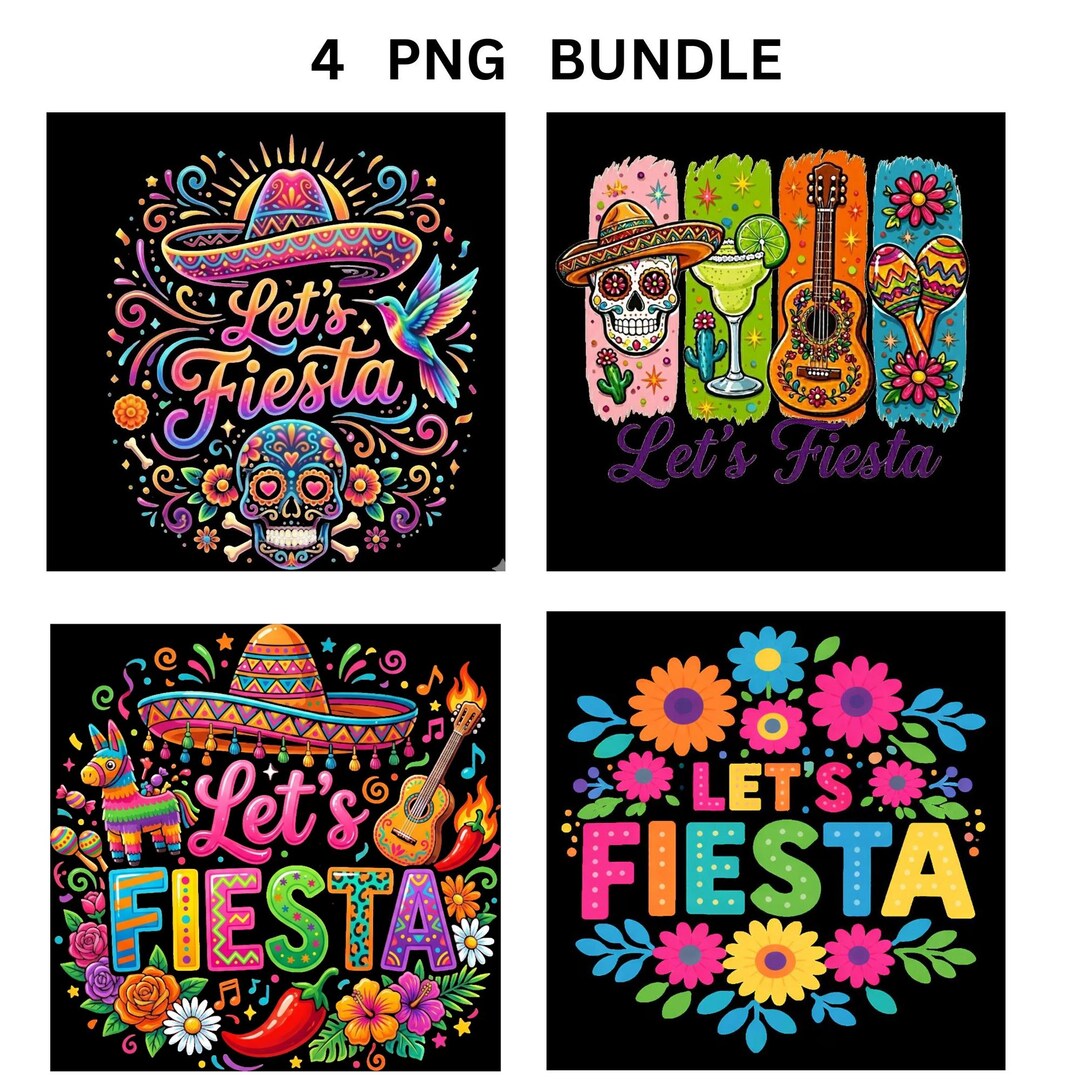 Fiesta PNG Bundle, Cinco De Mayo Mexican Party Clipart (digital ...