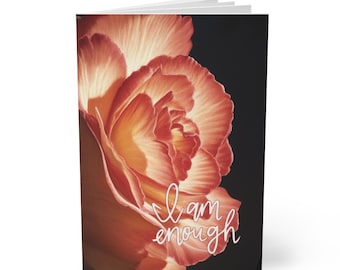 Healing Garden journal | "I Am Enough" Floral Cover soft notebook