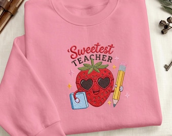 Liefste sweater leraar aardbei, shirt leraar basisschool basisschool, cadeau leraar waardering