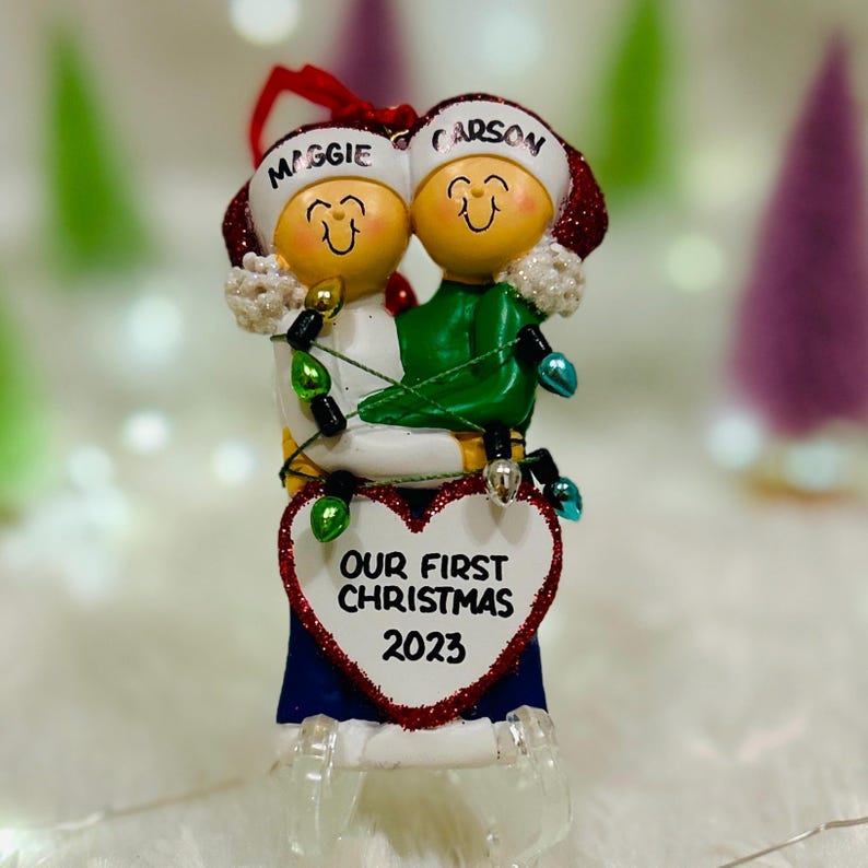 Personalized Our 1st Christmas Couple Ornament - Etsy