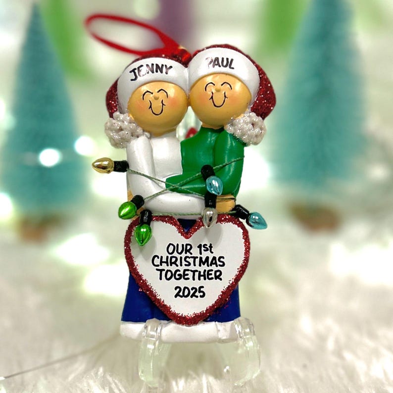 Personalized Our 1st Christmas Couple Ornament - Etsy