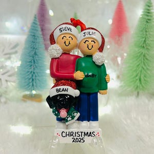 Personalized Pregnant We're Expecting Christmas Ornament with Optional Pet Dog Cat