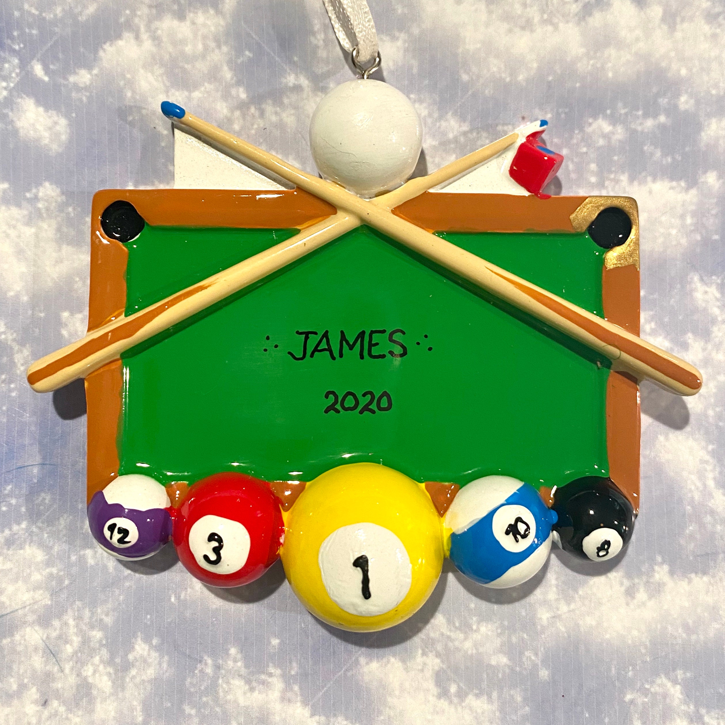 Personalized Billiards Pool Table Christmas Ornament Etsy