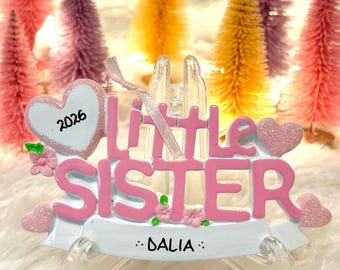 Personalized Little Sister Christmas Ornament