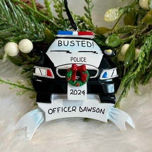 Personalized Police Car Christmas Ornament