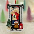 Personalized Farmhouse Couple Christmas Ornament with Optional Pet Dog Cat