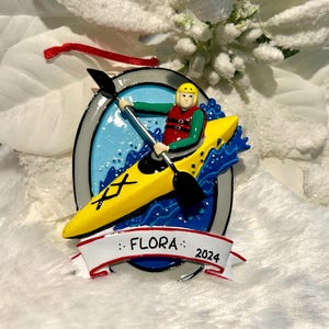 ON SALE! Personalized Kayak Christmas Ornament