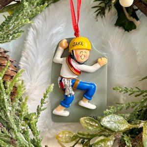 Personalized Boy Rock Climbing Christmas Ornament