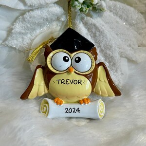 Personalized Graduation Owl Christmas Ornament