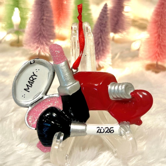 Personalized I Love Makeup and Nail Polish Ornament