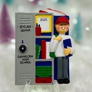 Personalized Boy Teen School Locker Christmas Ornament