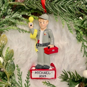 ON SALE! Personalized Electrician Christmas Ornament