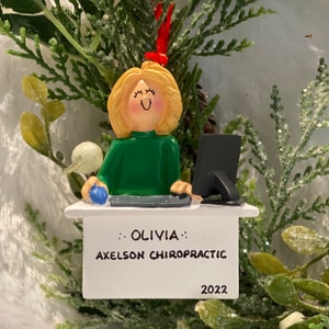 ON SALE!  Blonde Girl Computer User Virtual Home School Christmas Ornament