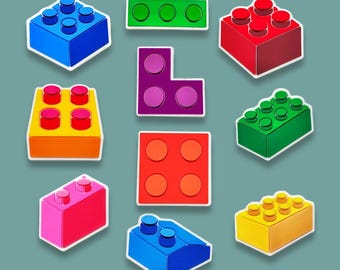 Colorful Building Block Shoe Charms, Toy Brick Style Shoe Charms, Kids Shoe Accessories, Colorful Clog Charms, Fun Shoe Decorations
