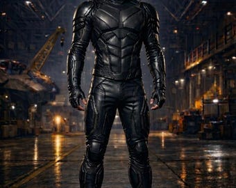 Men's Superhero Leather Suit – Sheep & Cowhide Armor Cosplay Costume (Custom Fit)