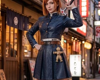 Nobara Kugisaki Cosplay Uniform – Handmade Leather Jujutsu Kaisen Outfit