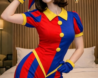 Custom Jester Cosplay Costume - Pomni Inspired Jumpsuit Full Set