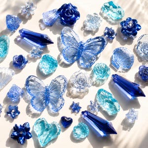 Acrylic Charm Mix, Butterfly Rose Cabochons, Fairycore Gothic Crafts, Nail Art Supplies