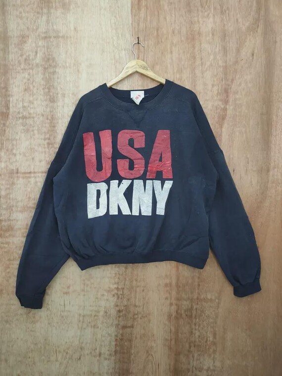 DKNY, DKNY vintage made in USA big spell dirty thrashed baggie sweatshirt #431