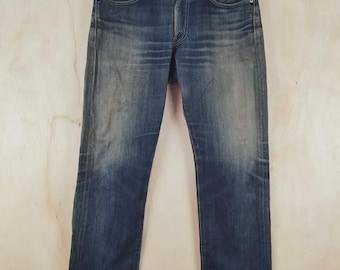 Pantalones vaqueros Levi's 505 vintage, talla W32, con cremallera, de mezclilla desteñida, fabricados en Japón #S2672