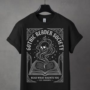 Gothic Reader Society Tee, Dark Academia Horror Book Club Shirt image 3