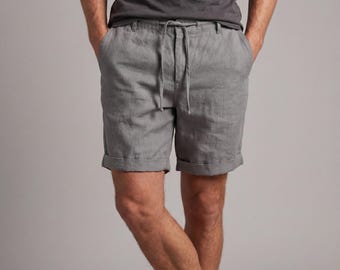 Men's Cotton Linen Shorts | Breathable Relaxed Fit Summer Beach Lounge Wear